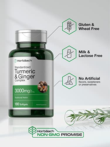 Suplemento Horbaach Turmeric Ginger 3000 Mg 180 Cápsulas Gel - Imagem 11