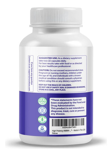 Nmnh De Alta Potência Com Resveratrol, Quercetina, Chá Verde - Imagem 3