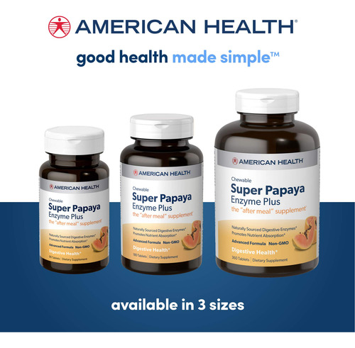 Suplemento American Health Super Papaya Enzyme 360 Comprimid - Imagem 5