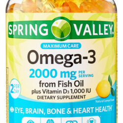 Omega 3 2000mg Mais D3 1000iu Spring Valley 120 Cápsulas