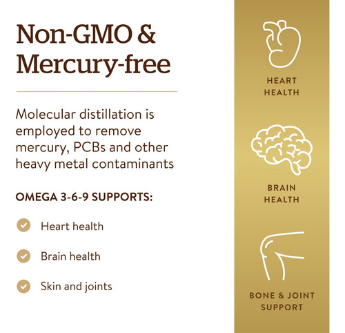 Suplemento Solgar Omega 3-6-9 1300mg 120 Cápsulas Gelatinosa - Imagem 4