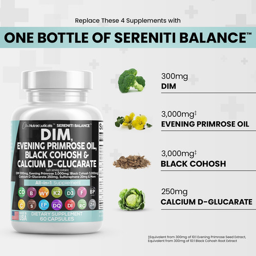 Nutracêuticos Limpos Dim 300mg Prímula 3000mg Black Cohosh 3 - Imagem 2