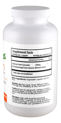 One Planet Nutrition Nano Curcumin 500 Mg, Suplementos Solúv - Imagem 2