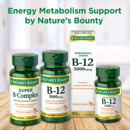 Suplemento Vitamínico Nature's Bounty Vitamina B12 1000mcg 1 - Imagem 4
