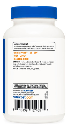 Suplemento Nutricost Egg Shell Membrane 500mg 120 Cápsulas - Imagem 4