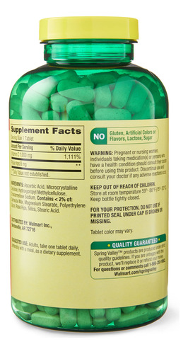 Vitamina C 1000 Mg Spring Valley 500 Comprimidos - Imagem 4