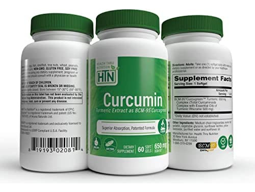 Saúde Através Da Nutrição Curcumina 650mg Bcm-95 Curcugreen - Imagem 5