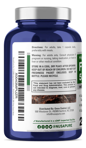 Suplemento Nusapure Fo-ti 5000 Mg Por 200 Cápsulas Vegetais - Imagem 3