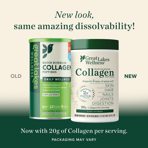 Peptídeos De Colágeno Em Pó Great Lakes Wellness 473ml Unfla - Imagem 2