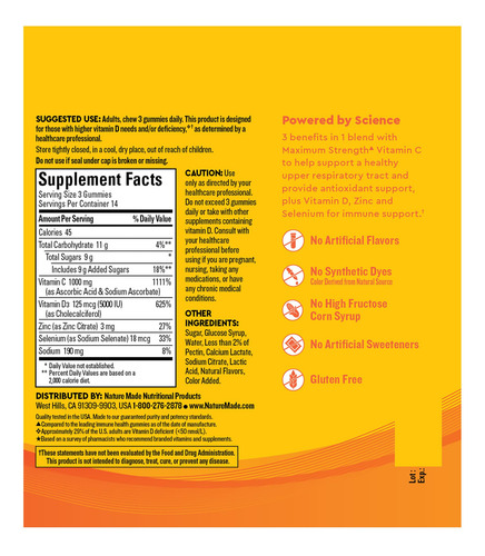 Suplemento Nature Made Wellblends Immunemax Gummies 42 Unida - Imagem 5
