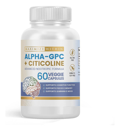 Maximizar Dentro De Alpha Gpc + Citicolina 60 Ct, 1600mg Fór