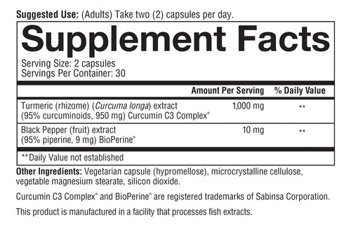 Suplemento Youtheory Curcuma Curcumina Com Bioperina 60 Cáps - Imagem 5