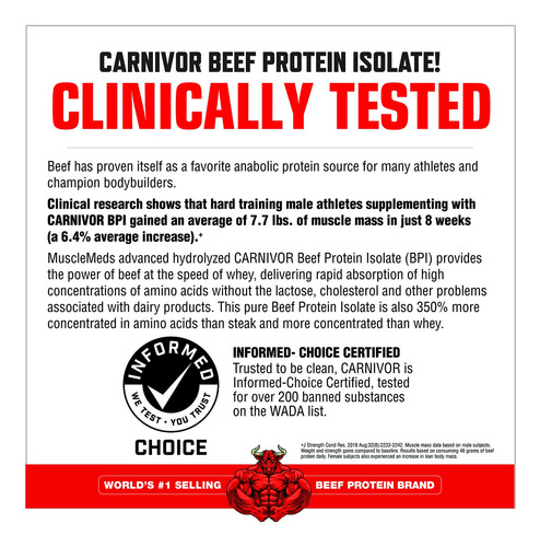 Proteína Em Pó Musclemeds Carnivor Beef Isolate 1,6 Kg - Imagem 4