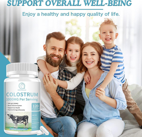 Cápsulas De Colostro Bovino 1000mg-suplemento De Lactoferrin - Imagem 9