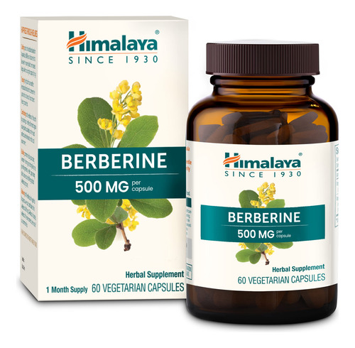 Suplemento Himalaya Berberine 1000mg 60 Cápsulas Veganas