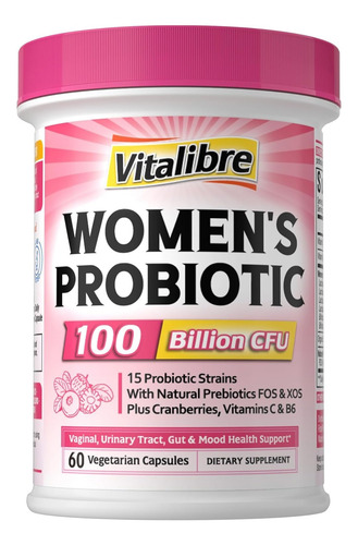 Probióticos Femininos Vitalibre 100 Bilhões De Ufc, 15 Cepas