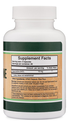 Suplemento Double Wood Spermidine 10mg 120 Cápsulas 99% - Imagem 2