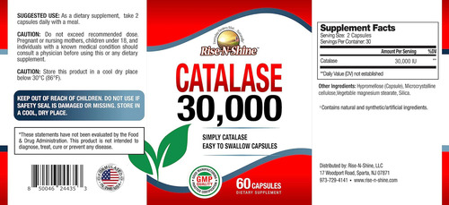Suplemento De Catalase Rise-n-shine 30.000 - Poderosa Enzima - Imagem 3
