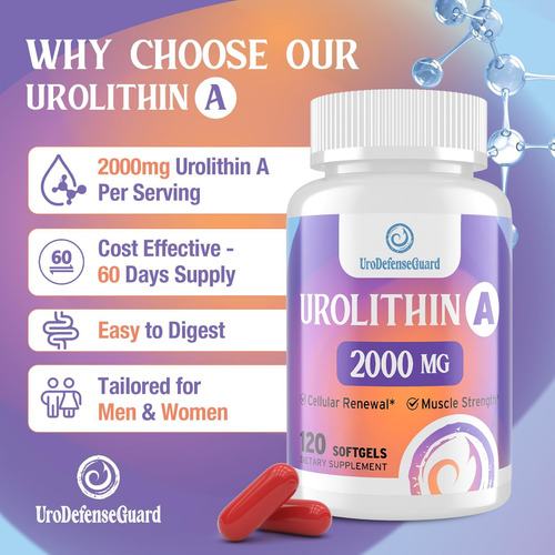 Urodefenseguard Urolithin A Supplement 2000mg Para Homens Mu - Imagem 5