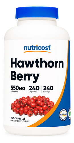 Suplemento Nutricost Hawthorn Berry Capsules 550 Mg 240 Ct