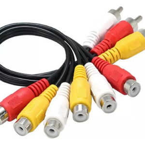 Adaptador De Cabo Divisor De Plugue Fêmea De 1 Tomada Av Par