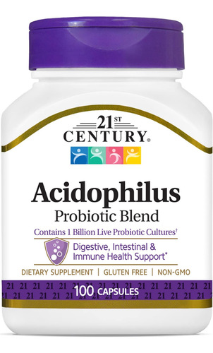 Cápsulas Acidophilus Do Século 21, Contagem De 100