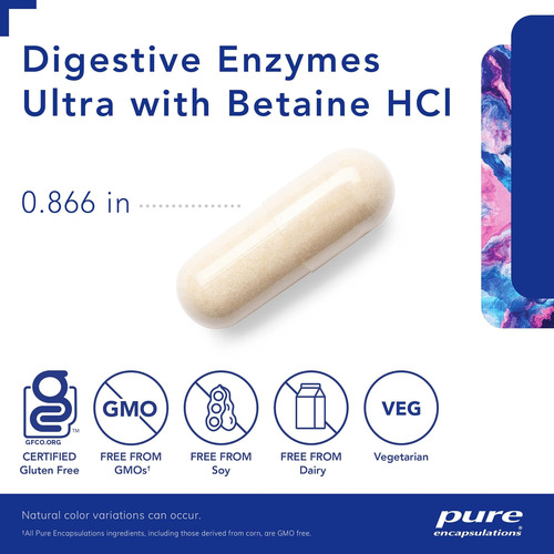 Pure Encapsulations Digestive Enzymes Ultra Com Betaine Hcl - Imagem 3