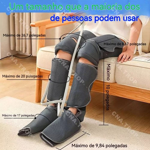 Bota De Compressão Pneumática De Massageador De Pernas Xl001 - Imagem 3