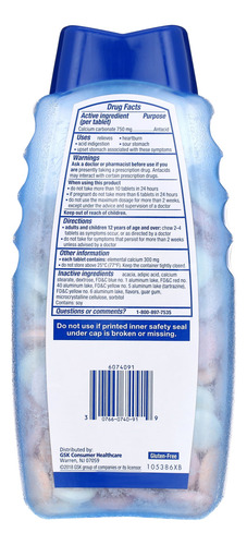 Tums Antiácido Extra Forte Smoothies 750 Mg 250 Tablets - Imagem 4