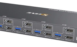 Computador Kceve Kvm Switch 4, 2 Monitores, Comutador Usb 3.