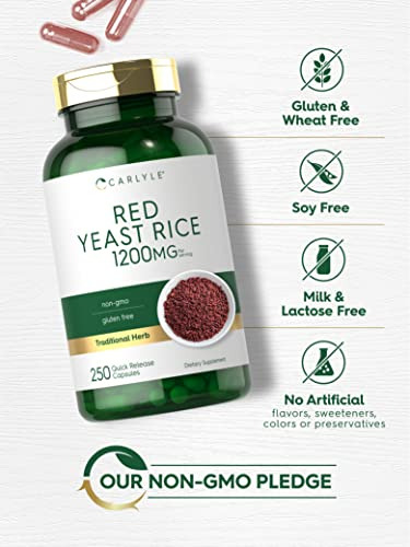 Suplemento Carlyle Red Yeast Rice 1200 Mg 250 Cápsulas - Imagem 4