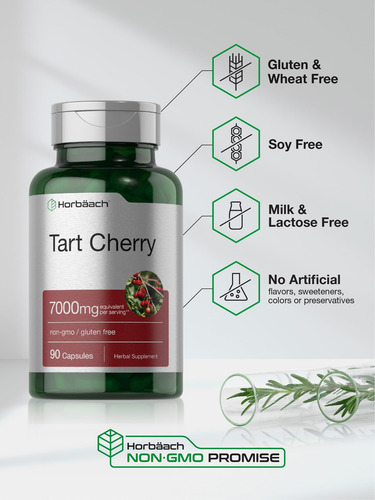 Suplemento Horbaach Tart Cherry Extract 7000mg 90 Cápsulas - Imagem 4
