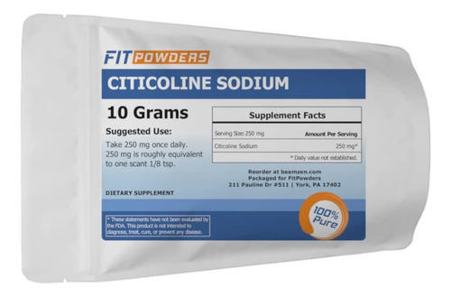 Pó De Citicolina Fitpowders, Pó De Colina Cdp 100% Puro Com - Imagem 4
