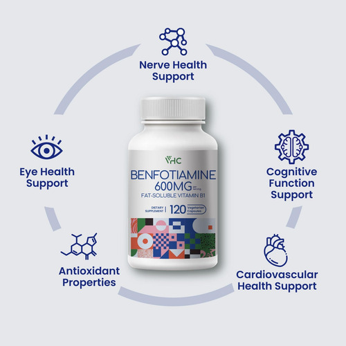 Suplemento De Vitamina B1 Vhc Benfotiamina 600 Mg - 5x Tempo - Imagem 4