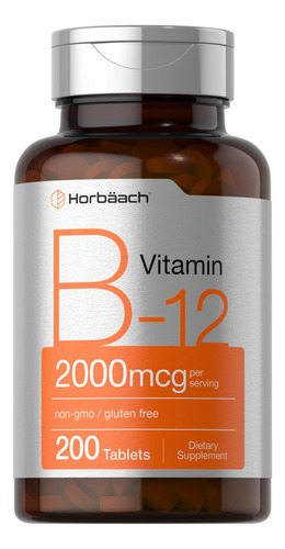 Suplemento De Vitamina B12 Horbäach 2000mcg 200 Comprimidos