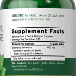 Cápsulas Carlyle Gymnema Sylvestre | 600mg | Contagem 200 |