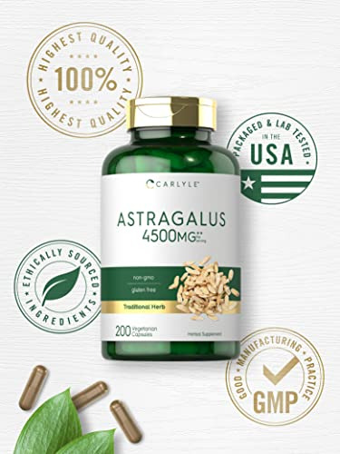 Suplemento Carlyle Astragalus Root Capsules 4500 Mg 200 Unid - Imagem 5