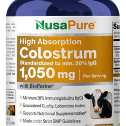 Suplemento Nusapure Colostrum 1050mg 30% Igg 200 Cápsulas