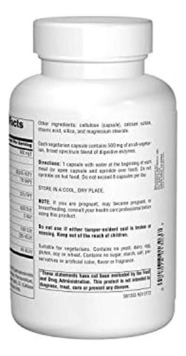 Source Naturals Enzimas Essenciais Em Cápsulas Vegetarianas, - Imagem 2