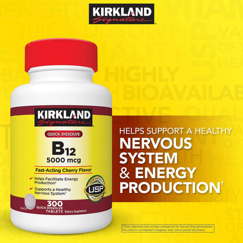 Vitamina B12:5000 Mcg De Dissolução Rápida, 300 Comprimidos - Imagem 3