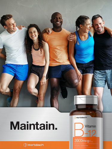 Suplemento De Vitamina B12 Horbäach 2000mcg 200 Comprimidos - Imagem 6