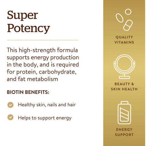 Vitamina B Solgar Biotina 5000mcg 100 Cápsulas Vegetais - Imagem 3