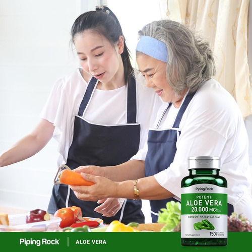 Piping Rock Aloe Vera Cápsulas Mg | 150 Cápsulas Gelatinosas - Imagem 6