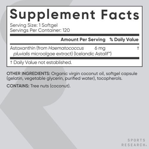 Sports Research® Astaxantina Em Cápsulas Moles Com Coco O... - Imagem 6