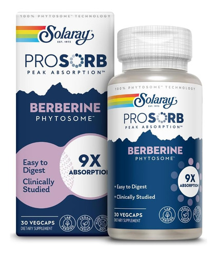 Solaray Berberine Phytosome - 9x De Absorção E Fácil De Dige - Imagem 2