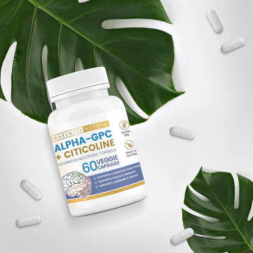 Maximizar Dentro De Alpha Gpc + Citicolina 60 Ct, 1600mg Fór - Imagem 3