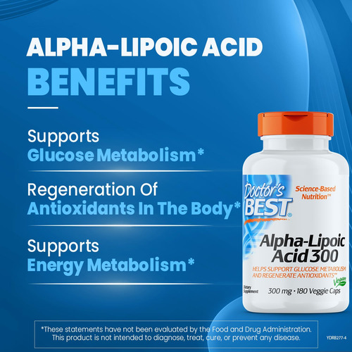 Suplemento De Ácido Alfa-lipóico Doctor's Best 300 Mg 180 Co - Imagem 2