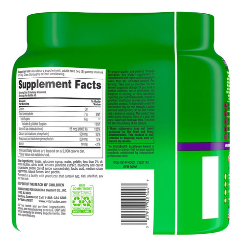 Vitafusion Calcium 500mg+d3 1000iu 100 Gomas Kit 2 - Imagem 2