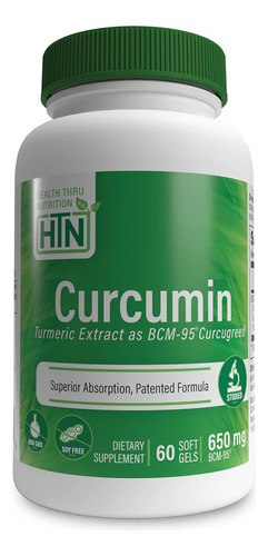 Saúde Através Da Nutrição Curcumina 650mg Bcm-95 Curcugreen