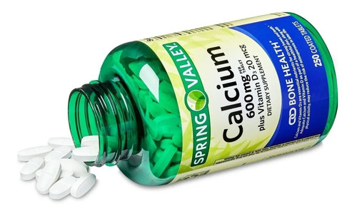 Cálcio 600mg Mais Vitamina D3 20mcg Spring Valley 250 Compri - Imagem 2